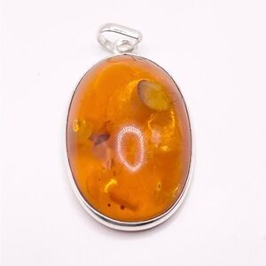 Baltic Amber Sterling Silver Pendant